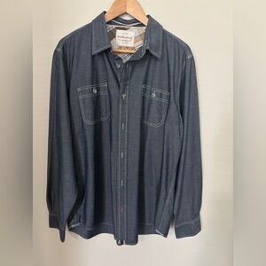 Weatherproof Dark Blue Denim Button-Down Shirt - Men’s Size L -